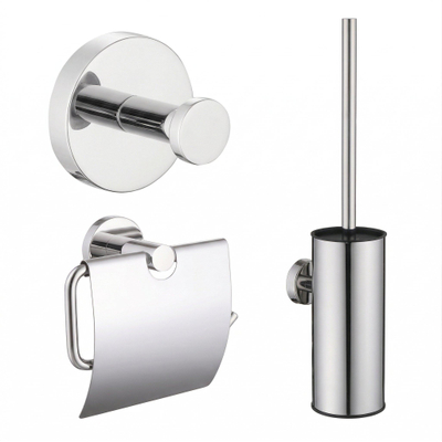 FugaFlow Efficiente Acces ensemble WC - porte-rouleau - patère - ensemble brosse WC - assorti à Grohe chrome