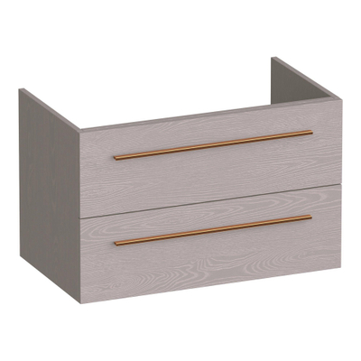 BRAUER Trust wastafelonderkast 80 excl. opbouwgrepen 2 softclose lades en 1 sifon uitsparing - Timber Greige