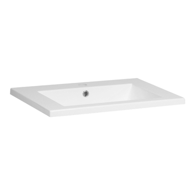 BRAUER Solar Slim lavabo 60x46x2.5cm - 1 vasque - 1 trou de robinet - marbre de synthèse - blanc satiné