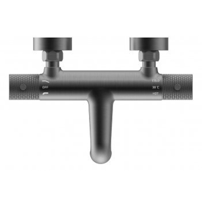 Wiesbaden Ribbd thermostatische badmengkraan hartafstand 15 cm gunmetal PVD