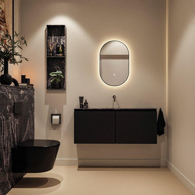 MONDIAZ TURE-DLUX Meuble toilette - 120cm - Urban - EDEN - vasque Lava - position centrale - sans trou de robinet