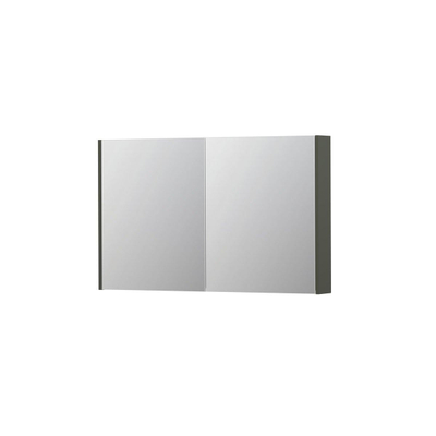 INK SPK2 spiegelkast – 120x74x14 cm – 2 deuren, dubbelzijdige spiegeldeuren – Mat beton groen
