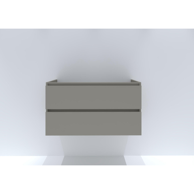H&R Badmeubelen Infinity Wastafelonderkast - 100x44.8x55cm - 2 lades - greeploos - beige mat