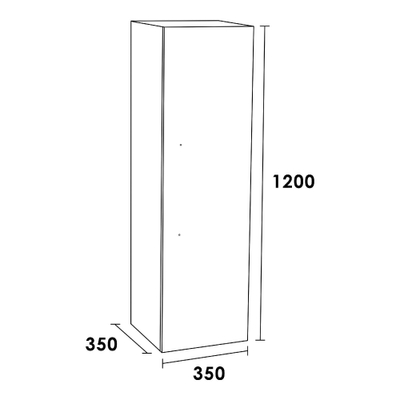 BRAUER ex armoire de salle de bain 120x35x35cm avec 1 porte battante gauche et droite sans poignée mfc rusty