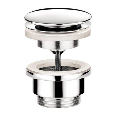 Hotbath Mate Always open plug - met schroef rond - hoogglans chroom