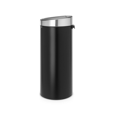 Brabantia Touch Bin Afvalemmer - 30 liter - kunststof binnenemmer - matt black - matt steel fingerprint proof