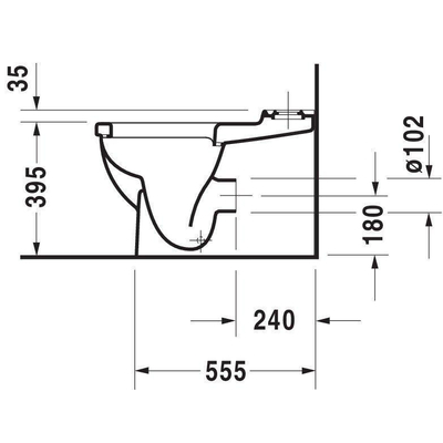 Duravit Starck 3 Cuvette pour pack WC à fond creux Vario sans réservoir avec Wondergliss Blanc