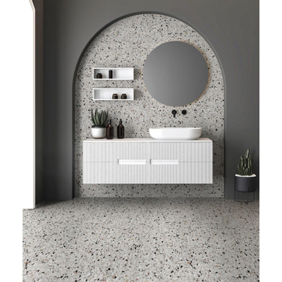 SAMPLE EnergieKer Medley carrelage sol et mur Terrazzo Blanc mat