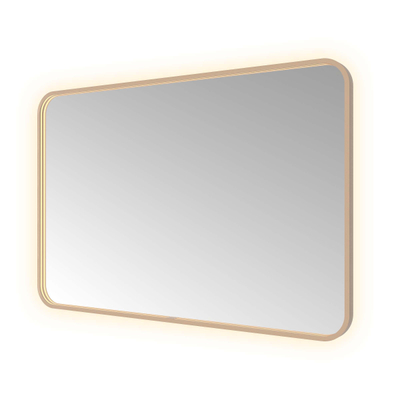 Hotbath &MORE Spiegel - 120x80cm - direct en indirect LED - color changing - spiegelverwarming - met afstandsbediening - PVD - geborsteld koper
