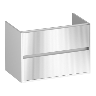 BRAUER Adore Wavy wastafelonderkast 80 2 softclose lades - greeploos - 1 sifon uitsparing - mat wit