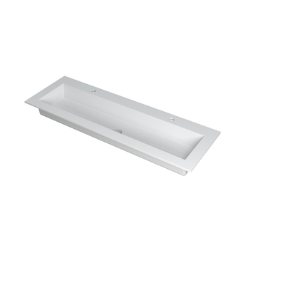INK Kraft lavabo - 140x45x1cm - 1 bassin - 2 trous de robinet - blanc mat