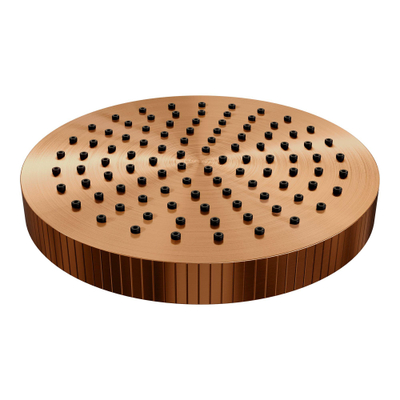 BRAUER Stripe Douche de tête thermostatique encastrable - 3 voies - rectangulaire - SET 21 - pomme de douche 25 cm - bras plafond - douchette à main barre coulissante intégrée - cuivre brossé PVD