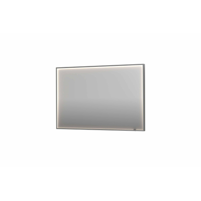 INK SP19 spiegel - 120x4x80cm rechthoek in stalen kader incl dir LED - verwarming - color changing - dimbaar en schakelaar - geborsteld RVS