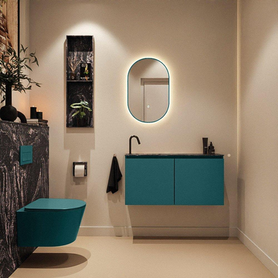 MONDIAZ TURE-DLUX Meuble WC 100cm Smag. EDEN lavabo Lava position gauche. Avec 1 trou de robinet.