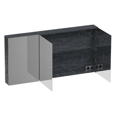 BRAUER Impress armoire de toilette - 140x70x15cm - sans éclairage - avec 3 portes miroir double face - Damascus