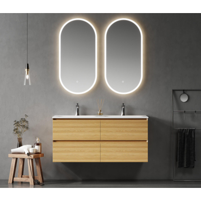 Saniclass Terra Wastafelonderkast - 120cm - 4 lades - sandwood