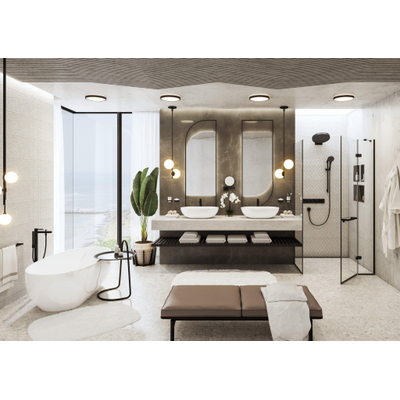 Hansgrohe Finoris Robinet de baignoire sur pied avec garniture de douche mat noir