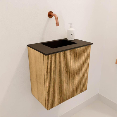 Mondiaz JOYA 40cm toiletmeubel - kleur Oak - Wastafel FAYE positie Midden Zonder kraangat kleur Urban.