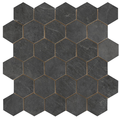 Terravito Allino carreau mural et de sol - 26.3x27.4cm - aspect béton - noir mat (noir)