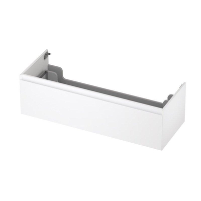 INK Wastafelonderkast - 120x45x35cm - 1 lade - greeploos - MDF lak - Mat wit