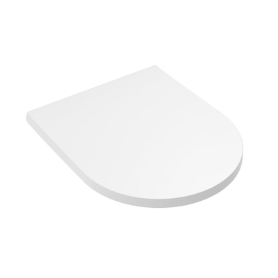 QeramiQ Dely Swirl Compact WC suspendu – sans bride – 36 x 49,5 cm – avec abattant 25 mm – blanc brillant