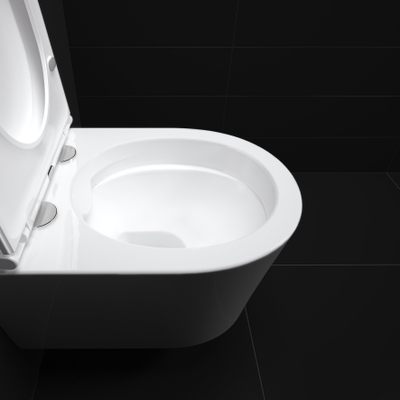 Clou InBe WC sans bride compact 48cm avec abattant frein de chute Blanc brillant