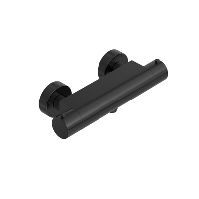 Hotbath Buddy /Cobber - thermostatische Douchemengkraan - met half duims onderaansluiting - PVD - geborsteld zwart