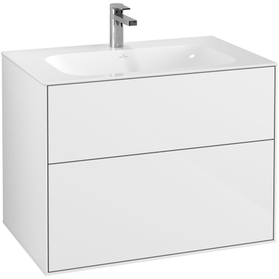 Villeroy & Boch Finion meuble bas pour lavabo - avec 2 tiroirs et 79.6x59.1x49.8cm - pour lavabo meuble 4164 80/81/84 blanc brillant