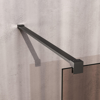 BRAUER Void paroi de baignoire - 80x140 - verre bronze - incl. revêtement en verre - PVD gunmetal brossé