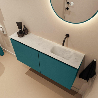 MONDIAZ TURE-DLUX 100cm toiletmeubel Smag. EDEN wastafel Opalo positie rechts. Zonder kraangat.