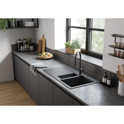 Hansgrohe Talis m54 - 1 greeps keukenmkr - 210 uittrekb uitloop - sbox - mat zwart