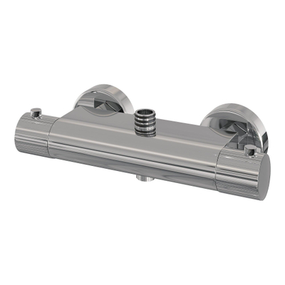 BRAUER Stripe Douche de tête thermostatique en applique - SET 01 - Douche de tête 25 cm - Douchette sur barre - Flexible de douche - chrome