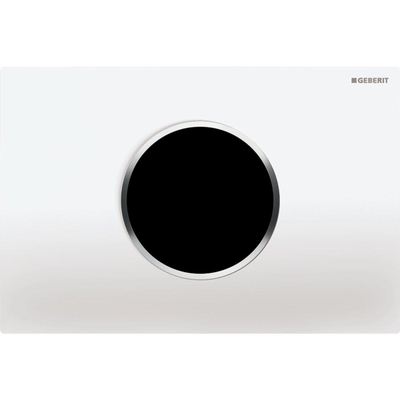 Geberit Sigma 10 Commande WC électronique Touch Free 24.6x16.4cm avec infrarouge avec connexion réseau électrique pour réservoir encastrable UP300/320 Blanc/chrome brillant/blanc