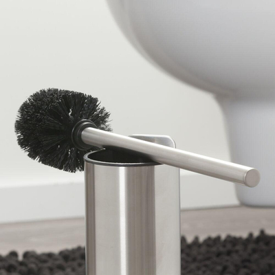 Tiger Colar Brosse de toilette avec support inox brossé 8.8x38.1x10.8cm
