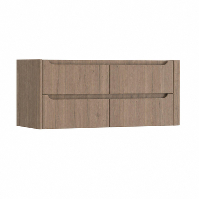 H&R Badmeubelen Juice Wastafelonderkast - 120x45x50cm - rechterhoek afgerond - 4 lades - geïntegreerde greep - charleston