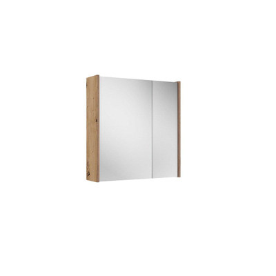 Saniclass Prime Armoire miroir - 60x63x16cm - incluant panneaux latéraux - chêne rustique