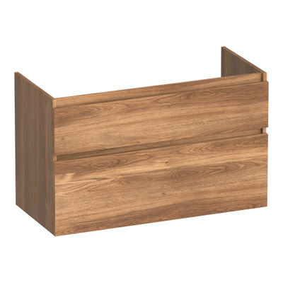 BRAUER Delight meuble sous-lavabo - 100x46x60cm - 2 tiroirs softclose - sans poignées - 1 découpe pour siphon - Honey