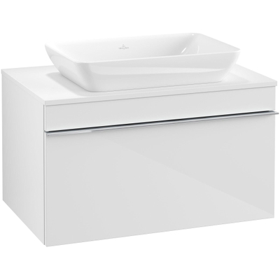 Villeroy & Boch Venticello Meuble sous lavabo 75.7x50.2x43.6cm avec 1 tiroir pour lavabo à poser central blanc brillant