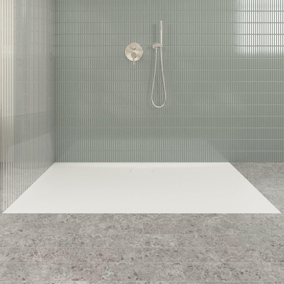 Villeroy & Boch Ecora douchebak - 150x90x3.5cm - afvoer lange zijde - stone white (wit)