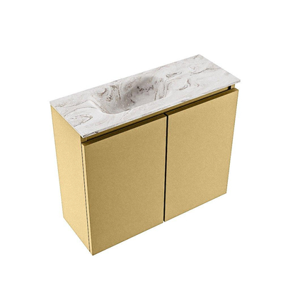 MONDIAZ TURE-DLUX Meuble de toilettes 60 cm Oro. EDEN lavabo Glace position gauche. Avec 1 trou de robinet.