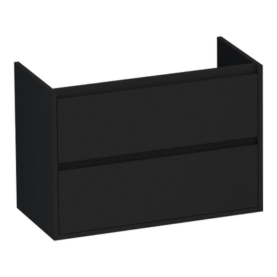 Saniclass New Future Meuble sous vasque 80x38.6x55cm 2 tiroirs Noir mat