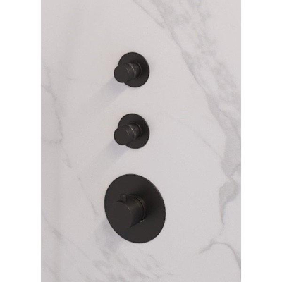 BRAUER Black Edition inbouw regendoucheset – Ø30 cm hoofddouche – 40 cm rechte wandarm – staafhanddouche – vaste douchehouder