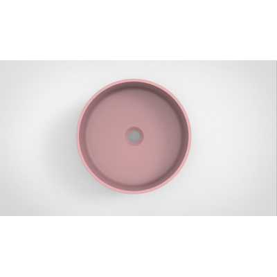 Arcqua Case vasque à poser - 40x40cm - Rond - Marbre de synthèse Rose Mat