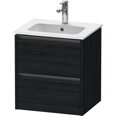 Duravit Ketho.2 Wastafelonderkast - 51x42x54.9cm geschikt - voor 1 waskom - spaanplaat Eiken (zwart) - mat