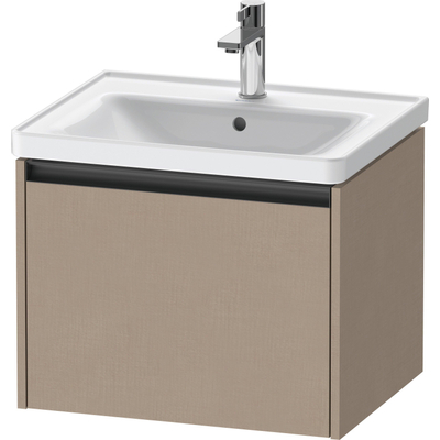 Duravit Ketho.2 Wastafelonderbouwkast - met 1 lade - 58.4x45.5x44cm - met greep antraciet - linnen mat