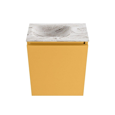 MONDIAZ TURE-DLUX meuble WC 40cm Ocre. EDEN lavabo Glace position gauche. Avec 1 trou de robinet.
