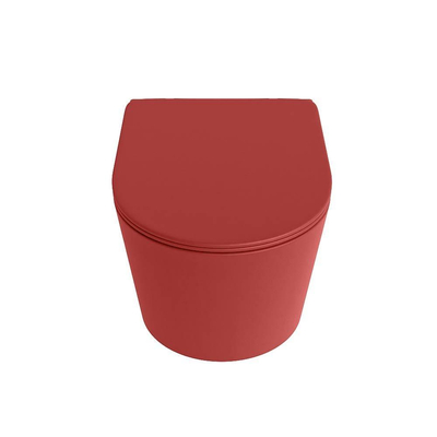 Mondiaz LAVIE WC suspendu – sans bride – 36 x 53 cm – avec abattant softclose – Fire (rouge)