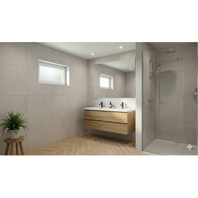 ÉCHANTILLON Terravito Allora carreau mural et de sol - 90x90cm - rectifié - effet béton - Pearl mat (gris)