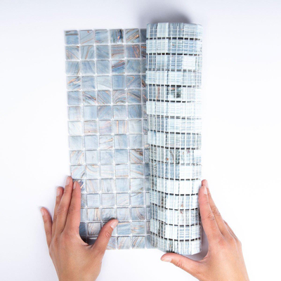 La Mosaic Factory Amsterdam carreau mosaïque - 32,2x32,2cm - carrelage mural et de sol - Carré - Verre Gris Moyen brillant