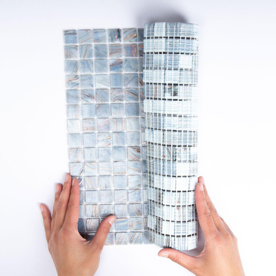 The Mosaic Factory Amsterdam mozaïektegel - 32.2x32.2cm - wand en vloertegel - Vierkant - Glas Medium Grey glans